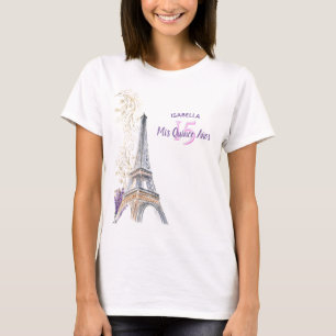 Camiseta Cumpleaños del personalizado de la torre Eiffel d