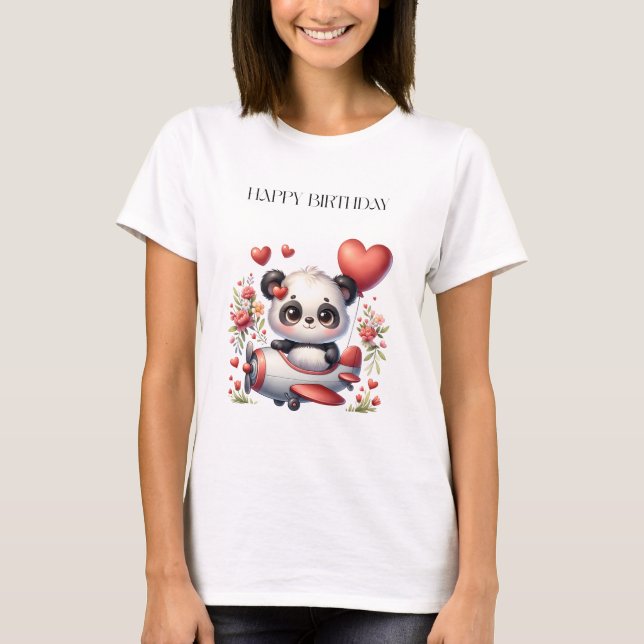 Camiseta Cumpleaños del piloto panda (Anverso)