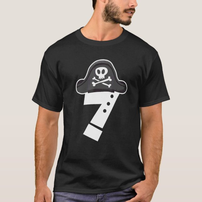 Camiseta Cumpleaños Del Pirata Durante 7 Años (Anverso)