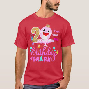Camiseta Cumpleaños del Tiburón de 2 años, 2º cumpleaños co
