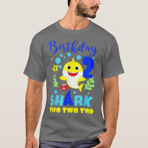 Camiseta Cumpleaños del Tiburón de 2 años, 2º cumpleaños co