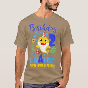 Camiseta Cumpleaños del Tiburón de 2 años, 2º cumpleaños co