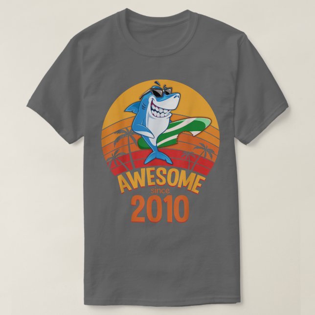 Camiseta Cumpleaños del Tiburón: Surf de un año de edad inc (Diseño del anverso)
