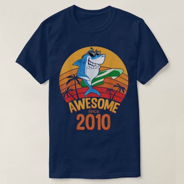 Camiseta Cumpleaños del Tiburón: Surf de un año de edad inc (Diseño del anverso)