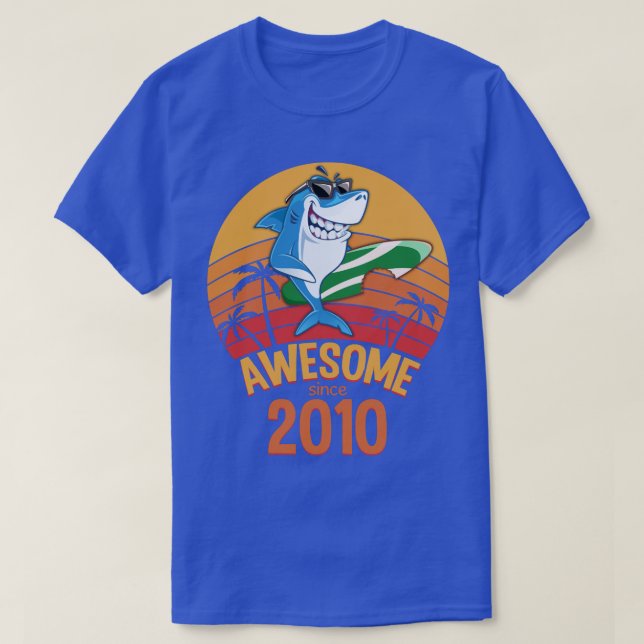 Camiseta Cumpleaños del Tiburón: Surf de un año de edad inc (Diseño del anverso)
