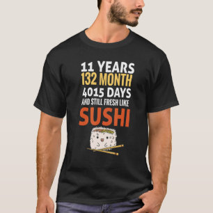 Camiseta Cumpleaños diciendo 11 años nuevos como el lema de