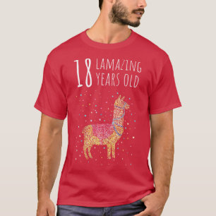Camiseta Cumpleaños Dieciocho 18 Llama Alpaca