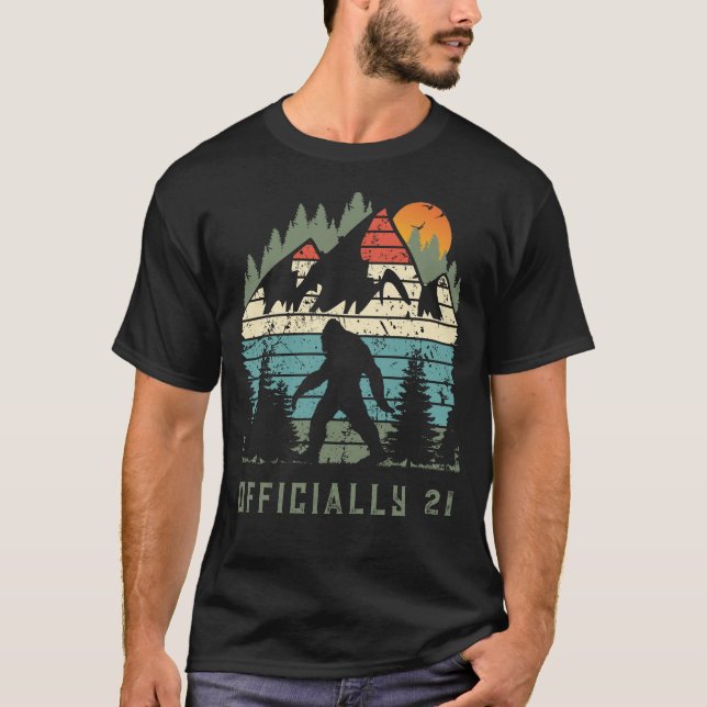 Camiseta Cumpleaños divertido 21 Bigfoot Yeti (Anverso)