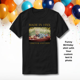Camiseta Cumpleaños divertido con foto personalizada edició