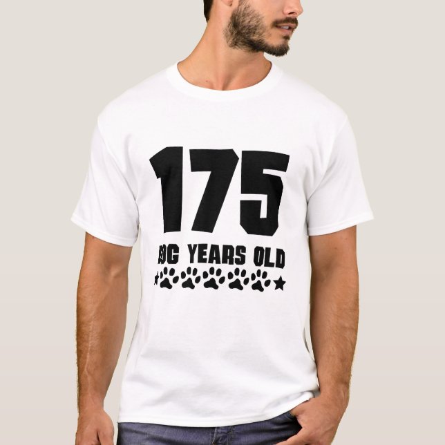Camiseta Cumpleaños divertido de 175 años del perro 25to (Anverso)