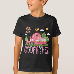 Camiseta Cumpleaños divertido de la ahijada rosa granja