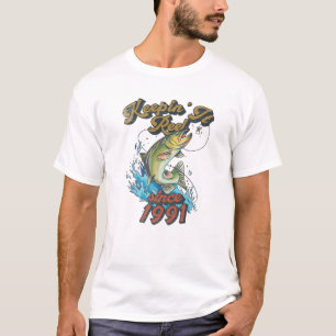 Camiseta Cumpleaños Divertido de Pesca Desde 1991 Mantenién