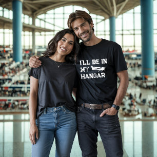 Camiseta Cumpleaños Divertido ‘Estaré en el hangar’ Piloto 