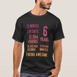 Camiseta Cumpleaños divertido para niños y niñas de 6 años