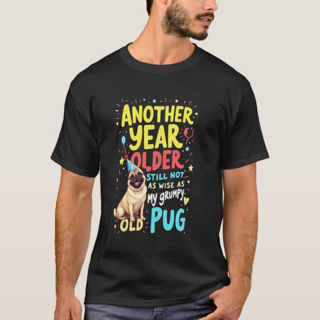 Camiseta Cumpleaños Divertido Perro Pug (Anverso)