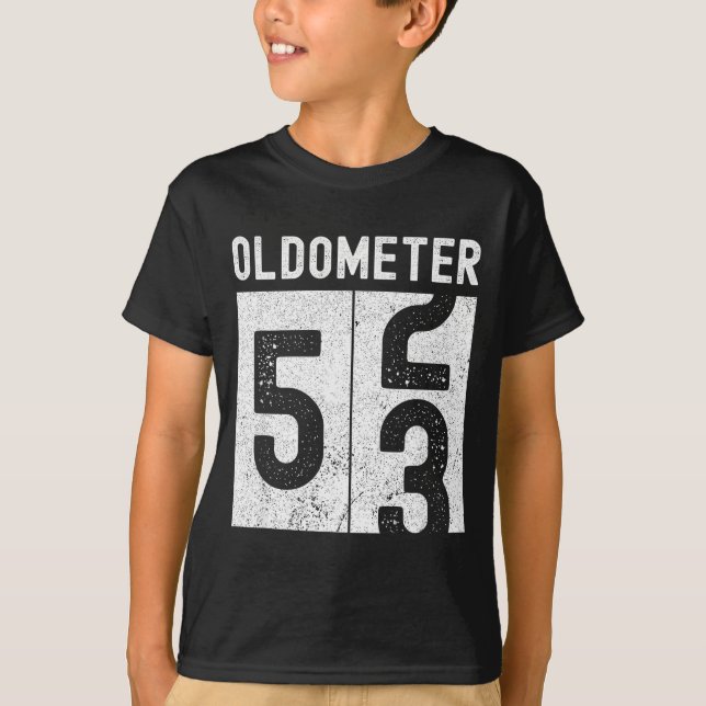 Camiseta Cumpleaños divertido retro del oldómetro 53 convir (Anverso)