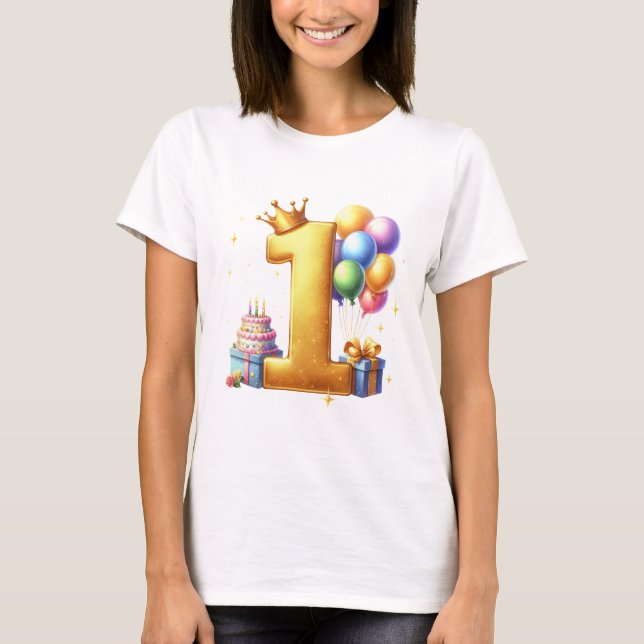 Camiseta Cumpleaños dorado primero (Anverso)