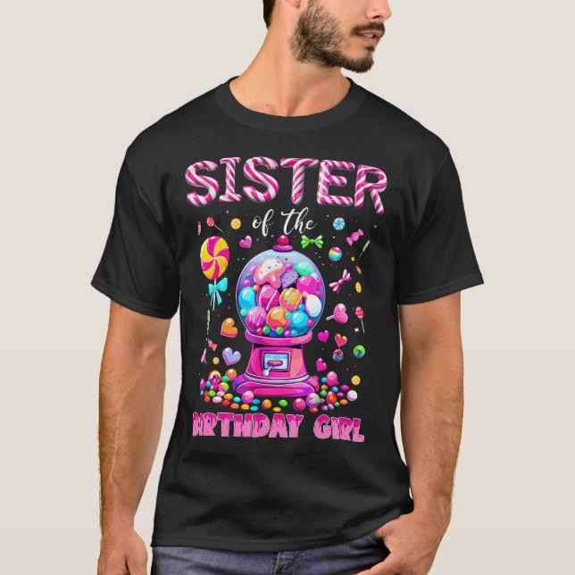 Camiseta Cumpleaños Dulce Caramelo Hermana De La Cumpleañer (Anverso)