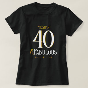 Camiseta Cumpleaños elegante minimalista cuarenta y fabulos
