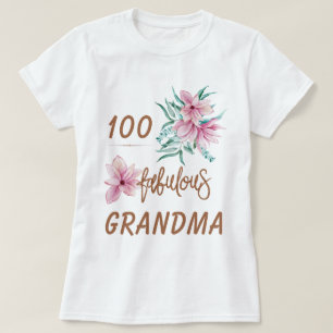 Camiseta Cumpleaños emblemático 100 años fabulosa abuela