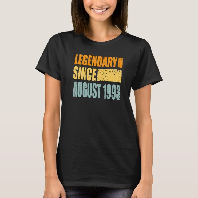 Camiseta Cumpleaños En Agosto De 1993 (Anverso)