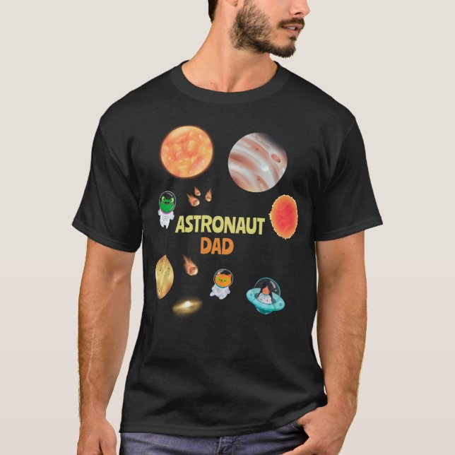 Camiseta Cumpleaños en el espacio papá (Anverso)