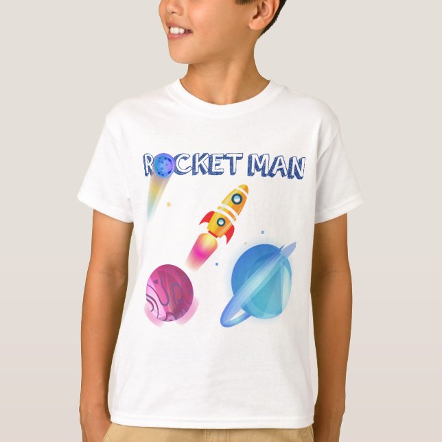 Camiseta Cumpleaños espacial personalizado (Anverso)