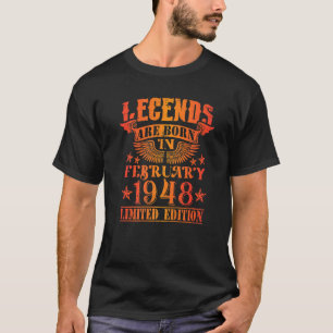 Camiseta Cumpleaños Febrero 1948 Año Leyendas Usadas