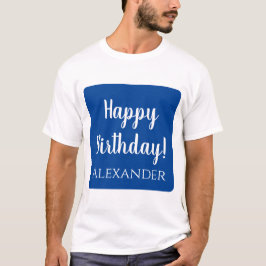 Camiseta Cumpleaños Feliz Azul de Cumpleaños Personalizado