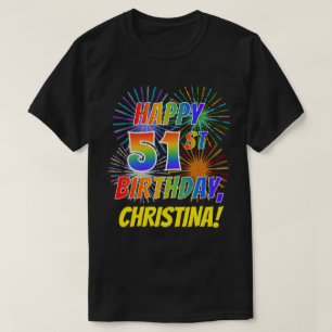 Camiseta CUMPLEAÑOS FELIZ de la mirada del arco iris 51.o;