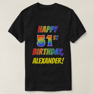 Camiseta CUMPLEAÑOS FELIZ de la mirada del arco iris 51.o 