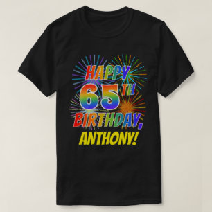 Camiseta CUMPLEAÑOS FELIZ de la mirada del arco iris 65.o;