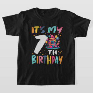Camiseta Cumpleaños feliz de mis hijos en 7 años