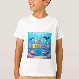 Camiseta Cumpleaños feliz delfín náutico lindo
