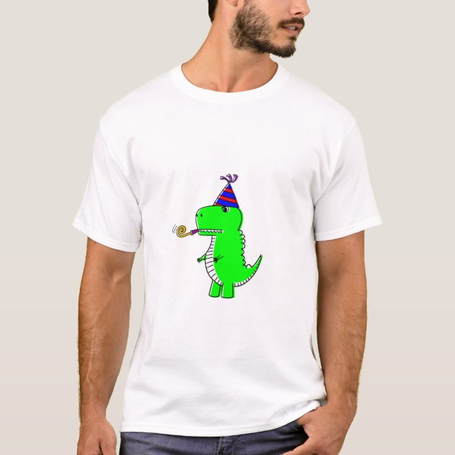 Camiseta Cumpleaños Feliz Dinosaurio Adorable (Anverso)