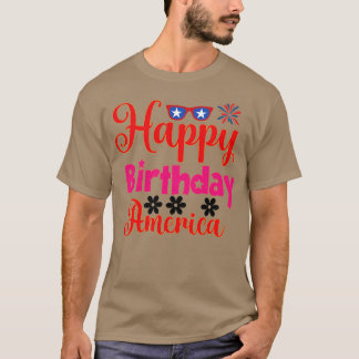 Camiseta cumpleaños feliz estados unidos 4 de julio