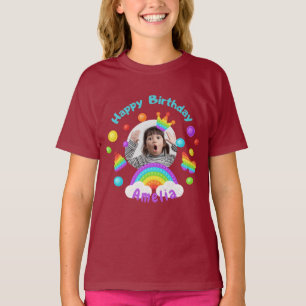 Camiseta Cumpleaños Feliz Personalizado con Nombre y Foto e