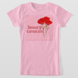 Camiseta Cumpleaños Flor de Clavel de Enero Niños Lindos