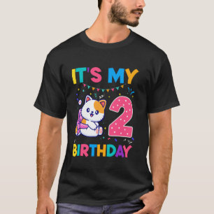 Camiseta Cumpleaños gato 2 años Gatito minino 2do Cumpleaño