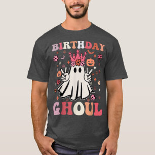 Camiseta Cumpleaños Ghoul Cute Ghosts Boo Retro Groovy Flor