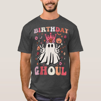 Camiseta Cumpleaños Ghoul Cute Ghosts Boo Retro Groovy Flor