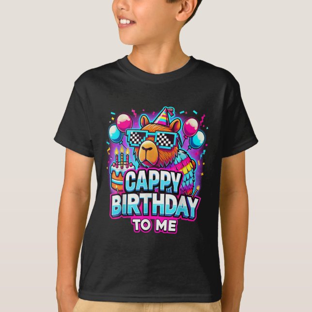 Camiseta Cumpleaños Gracioso De Cappy Para Mí Capybara (Anverso)
