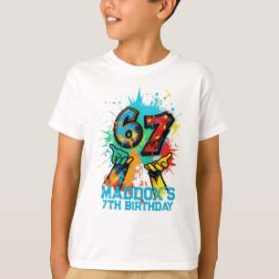Camiseta cumpleaños Graffiti 6-7 Seis Siete