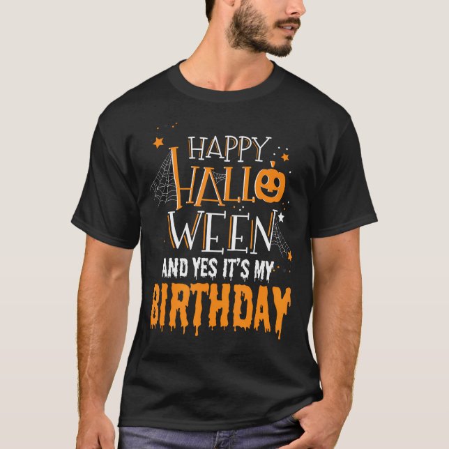 Camiseta Cumpleaños Halloween - Regalos de cumpleaños de Ha (Anverso)