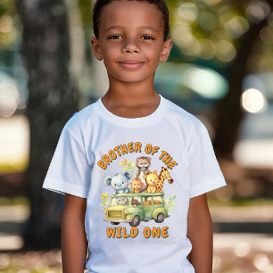 Camiseta Cumpleaños hermano del salvaje safari de animales