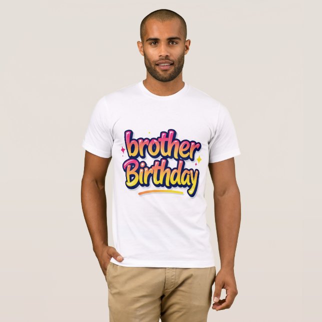 Camiseta Cumpleaños Hermano Letra Graffiti Colorido (Anverso completo)