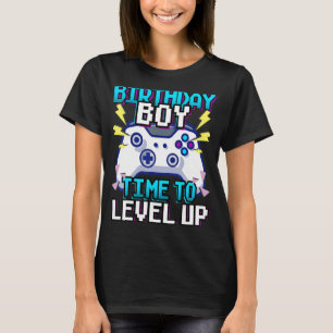 Camiseta Cumpleaños Hora del Niño de Nivel de Juego de Vide