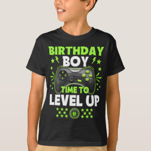 Camiseta Cumpleaños Hora del Niño de Nivel de Juego de Vide