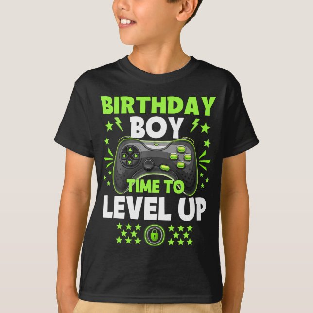 Camiseta Cumpleaños Hora del Niño de Nivel de Juego de Vide (Anverso)