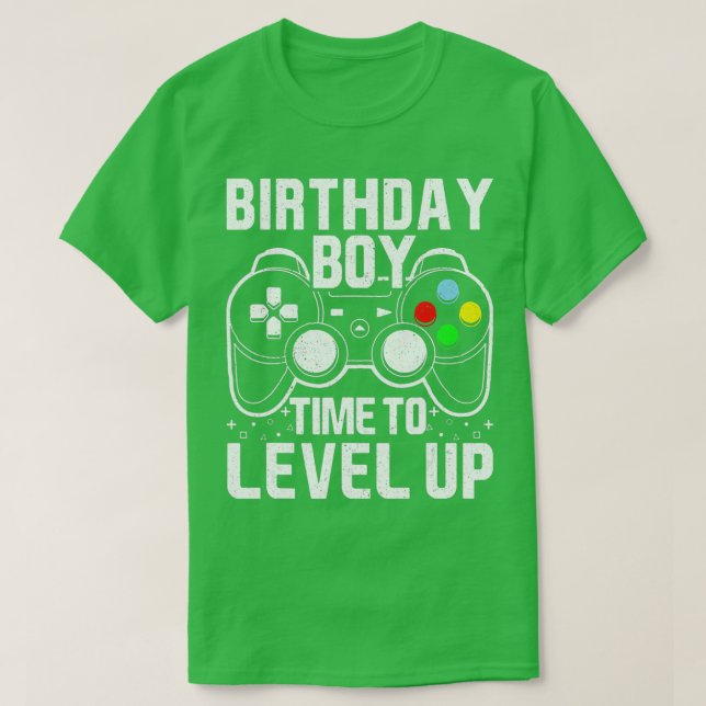 Camiseta Cumpleaños Hora del Niño de Nivel de Juego de Vide (Diseño del anverso)